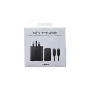 شارژر دیواری 45 وات سامسونگ مدل T4510 3PIN + Cable اصل یکماه تعویض و 18 ماه گارانتی شرکتی